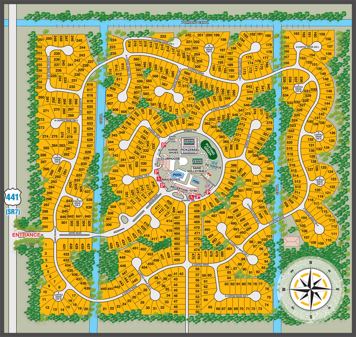 Aztec R V Resort Map